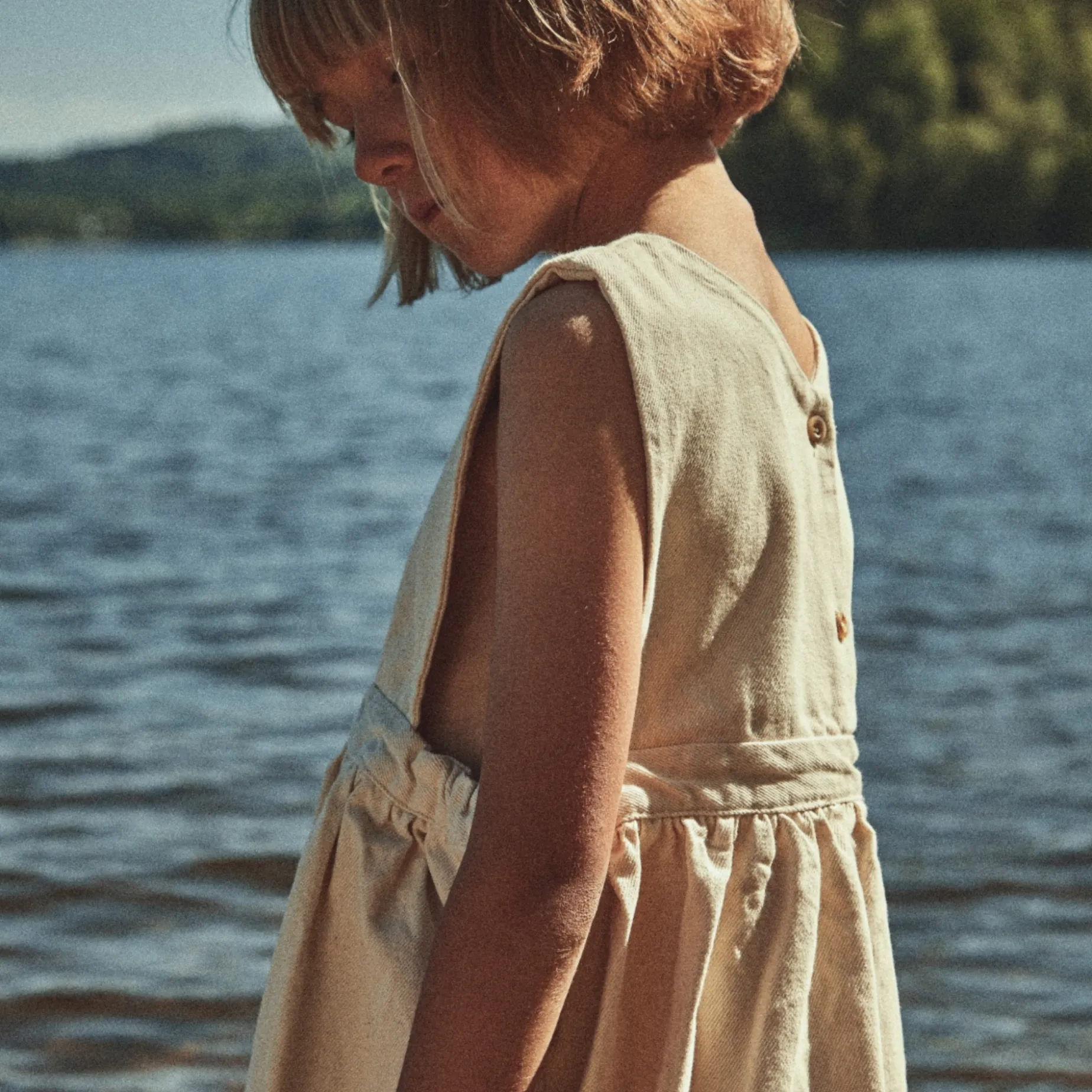 Poudre Organic Jupes & Robes | ROBE MANGUE Denim Écru Denim-Ecru