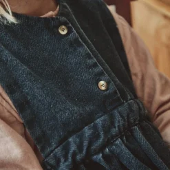 Poudre Organic Jupes & Robes | ROBE MANGUE Denim Noir Denim-Noir