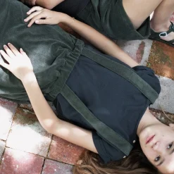Poudre Organic Jupes & Robes | ROBE MUGUET ÉPONGE Forest Green ForestGreen