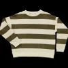 Poudre Organic Homewear | Sweatshirts | SWEATSHIRT ACENTRA ÉPONGE Rayures Fir Green RayuresFirGreen