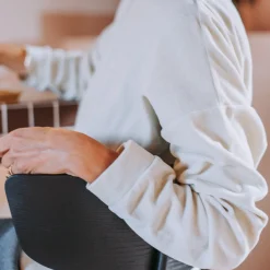 Poudre Organic Homewear | Sweatshirts | SWEATSHIRT ACENTRA VELOURS Almond Milk AlmondMilk