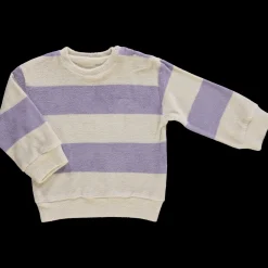 Poudre Organic Sweatshirts | SWEATSHIRT CASSANDRE ÉPONGE Rayures Lavender RayuresLavender
