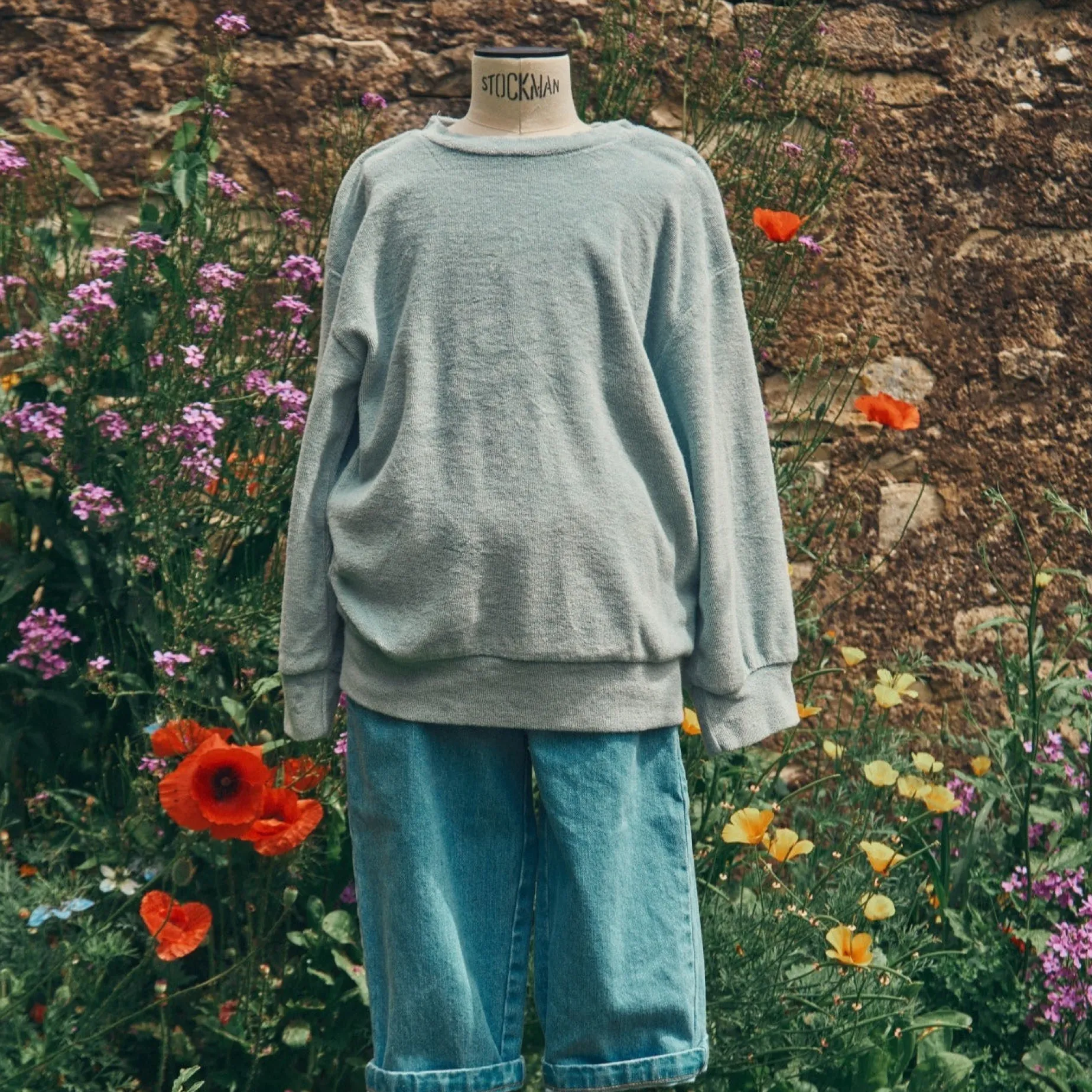Poudre Organic Sweatshirts | SWEATSHIRT CASSANDRE ÉPONGE Pearl Blue PearlBlue