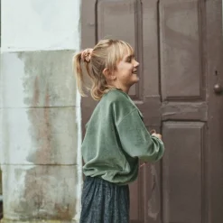 Poudre Organic Sweatshirts | Sweatshirts | SWEATSHIRT CASSANDRE VELOURS Forest Green ForestGreen