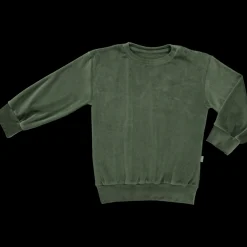Poudre Organic Sweatshirts | Sweatshirts | SWEATSHIRT CASSANDRE VELOURS Forest Green ForestGreen