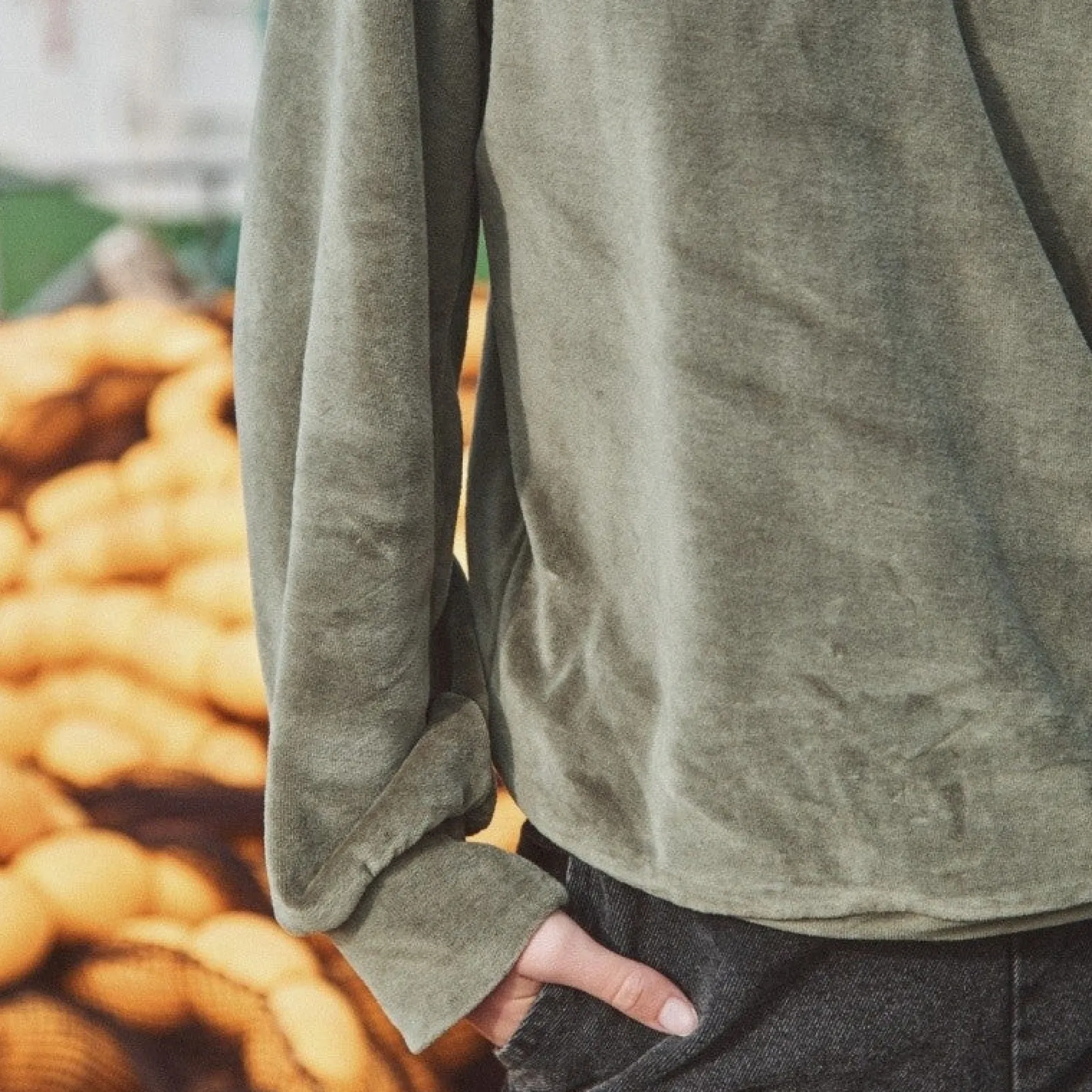 Poudre Organic Sweatshirts | Sweatshirts | SWEATSHIRT CASSANDRE VELOURS Forest Green ForestGreen
