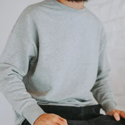 Poudre Organic Homewear | Sweatshirts | SWEATSHIRT REDONDO MOLLETON Gris Chiné Gris-Chiné