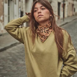 Poudre Organic Homewear | Sweatshirts | SWEATSHIRT REDONDO MOLLETON Kaki