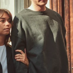 Poudre Organic Homewear | Sweatshirts | SWEATSHIRT REDONDO MOLLETON Pirate Black PirateBlack