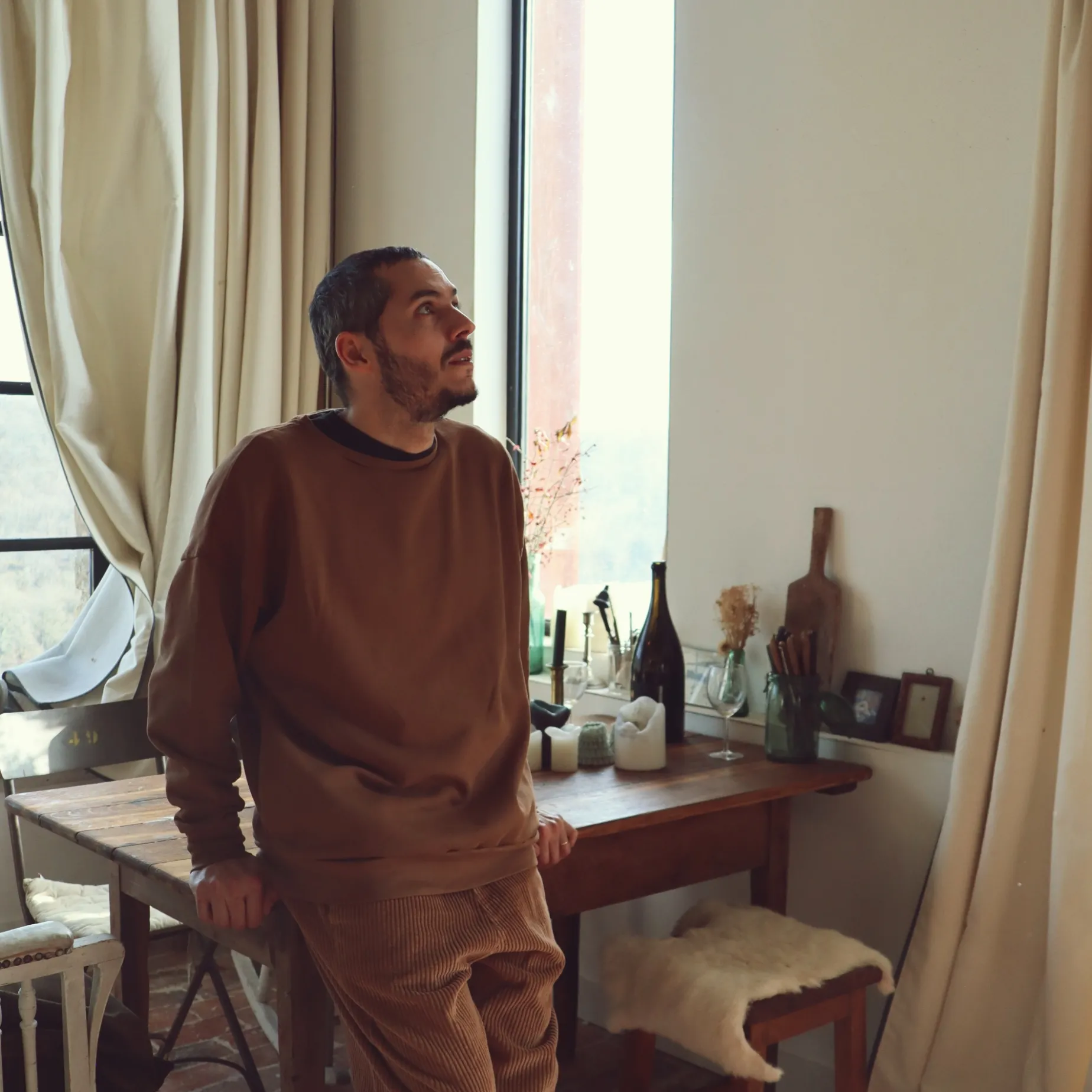Poudre Organic Homewear | Sweatshirts | SWEATSHIRT REDONDO MOLLETON Nuthatch