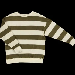 Poudre Organic Homewear | Sweatshirts | SWEATSHIRT REDONDO ÉPONGE Rayures Fir Green RayuresFirGreen