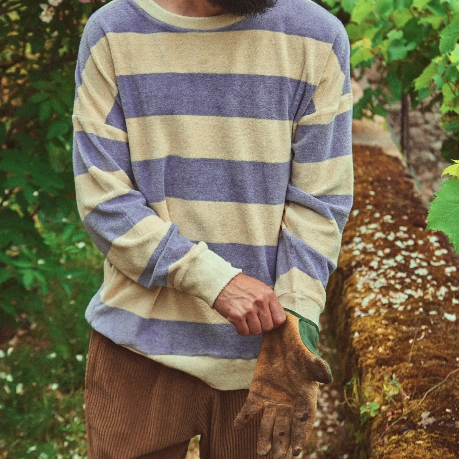 Poudre Organic Homewear | Sweatshirts | SWEATSHIRT REDONDO ÉPONGE Rayures Lavender RayuresLavender