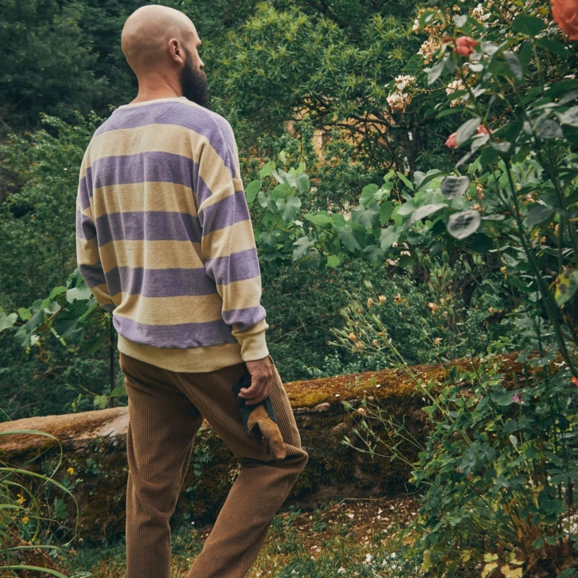 Poudre Organic Homewear | Sweatshirts | SWEATSHIRT REDONDO ÉPONGE Rayures Lavender RayuresLavender