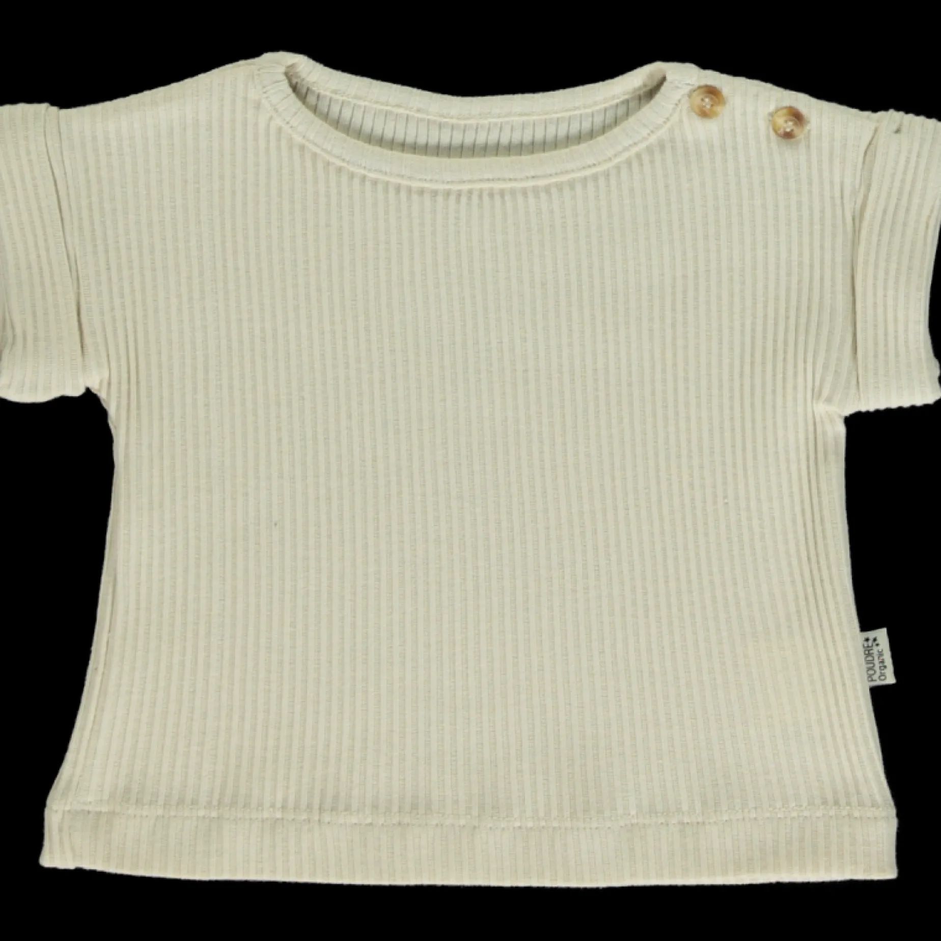 Poudre Organic T-shirts | T-SHIRT BOURRACHE CÔTELÉ Almond Milk AlmondMilk