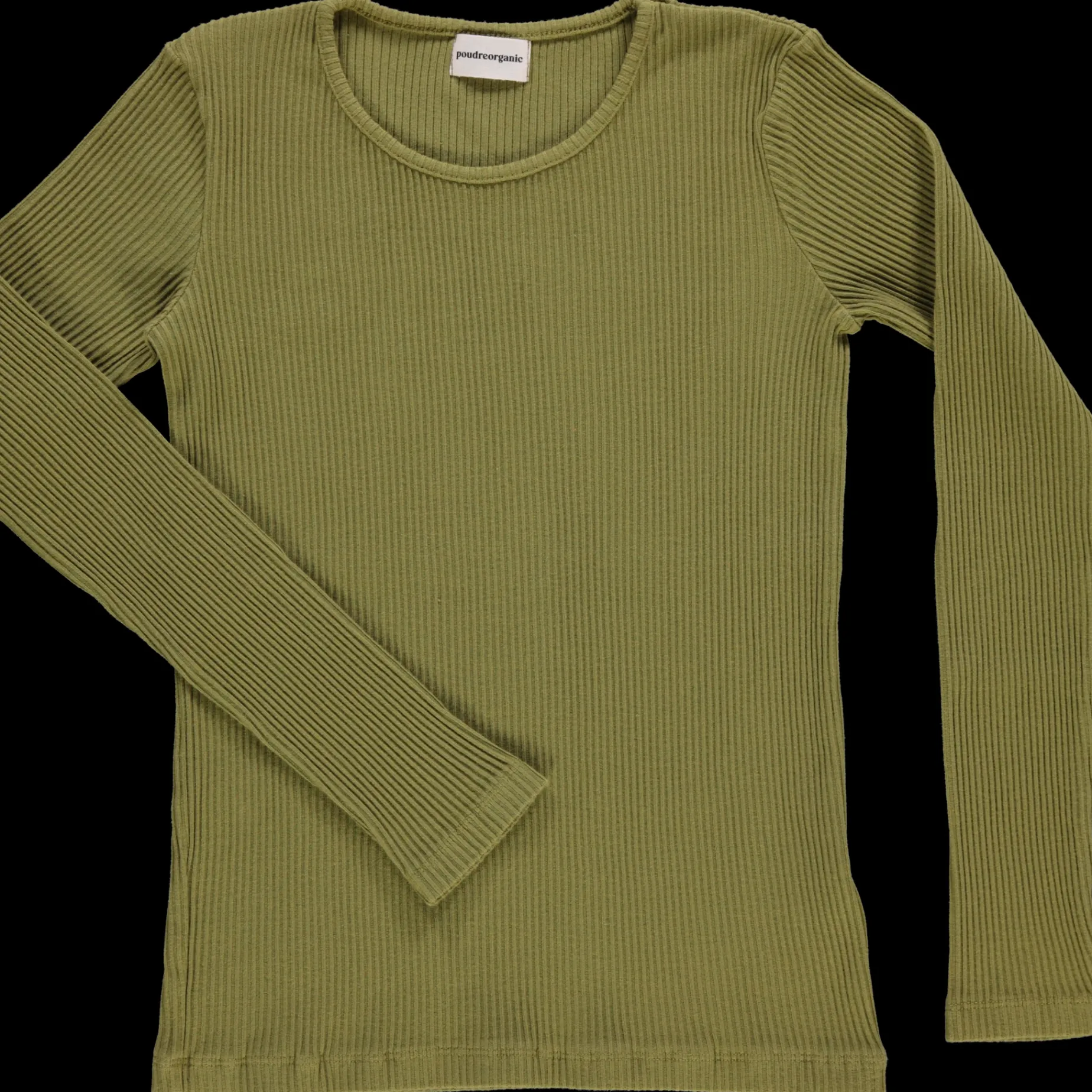 Poudre Organic Homewear | T-shirts | T-SHIRT EGLANTINE CÔTELÉ Green Moss GreenMoss