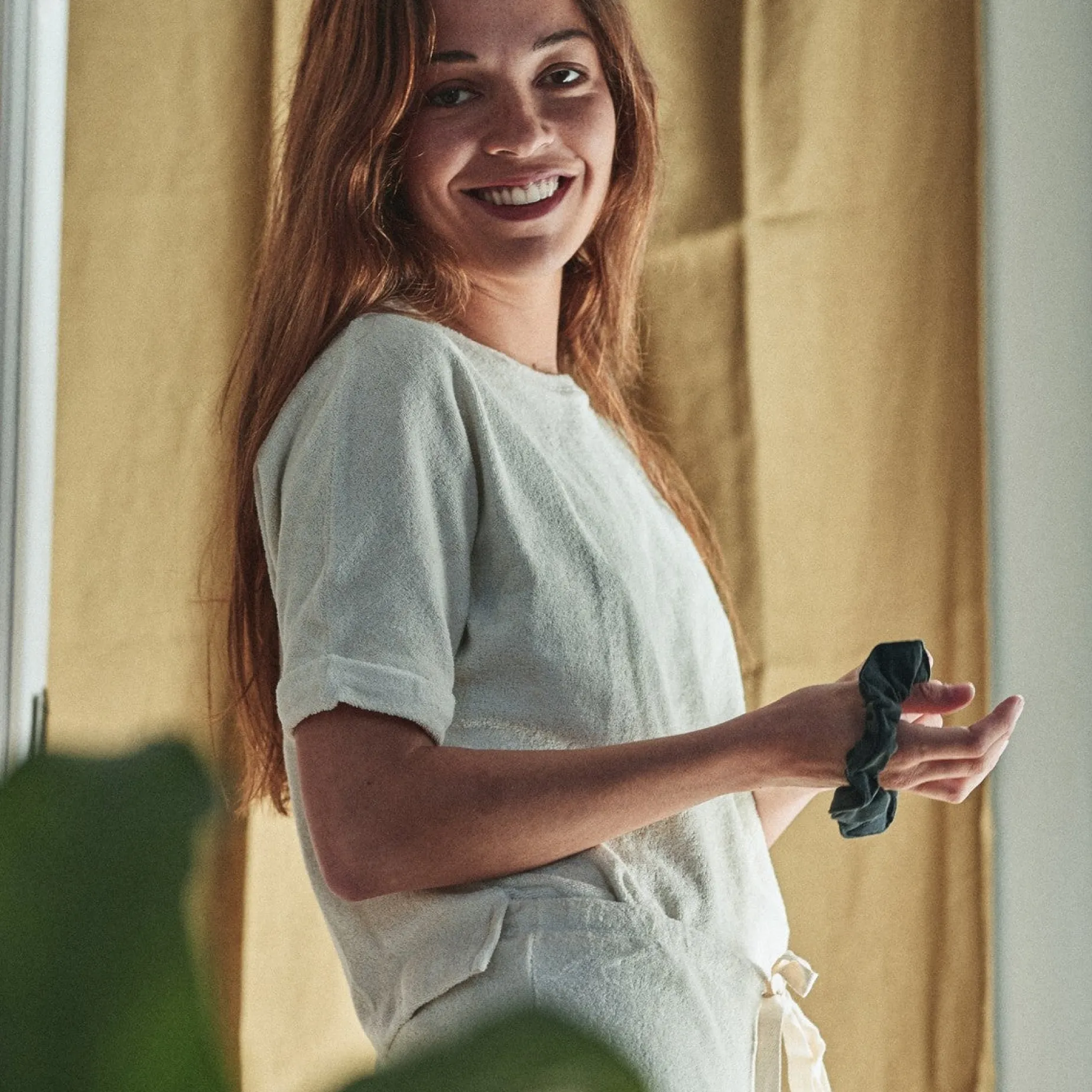 Poudre Organic Homewear | T-shirts | T-SHIRT MARJOLAINE ÉPONGE Almond Milk AlmondMilk