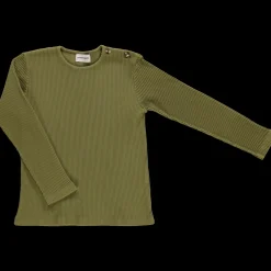 Poudre Organic T-shirts & Débardeurs | T-SHIRT OLIVE CÔTELÉ Green Moss GreenMoss