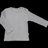 Poudre Organic T-shirts & Débardeurs | T-SHIRT OLIVE CÔTELÉ Gris Clair Chiné GrisClairChiné