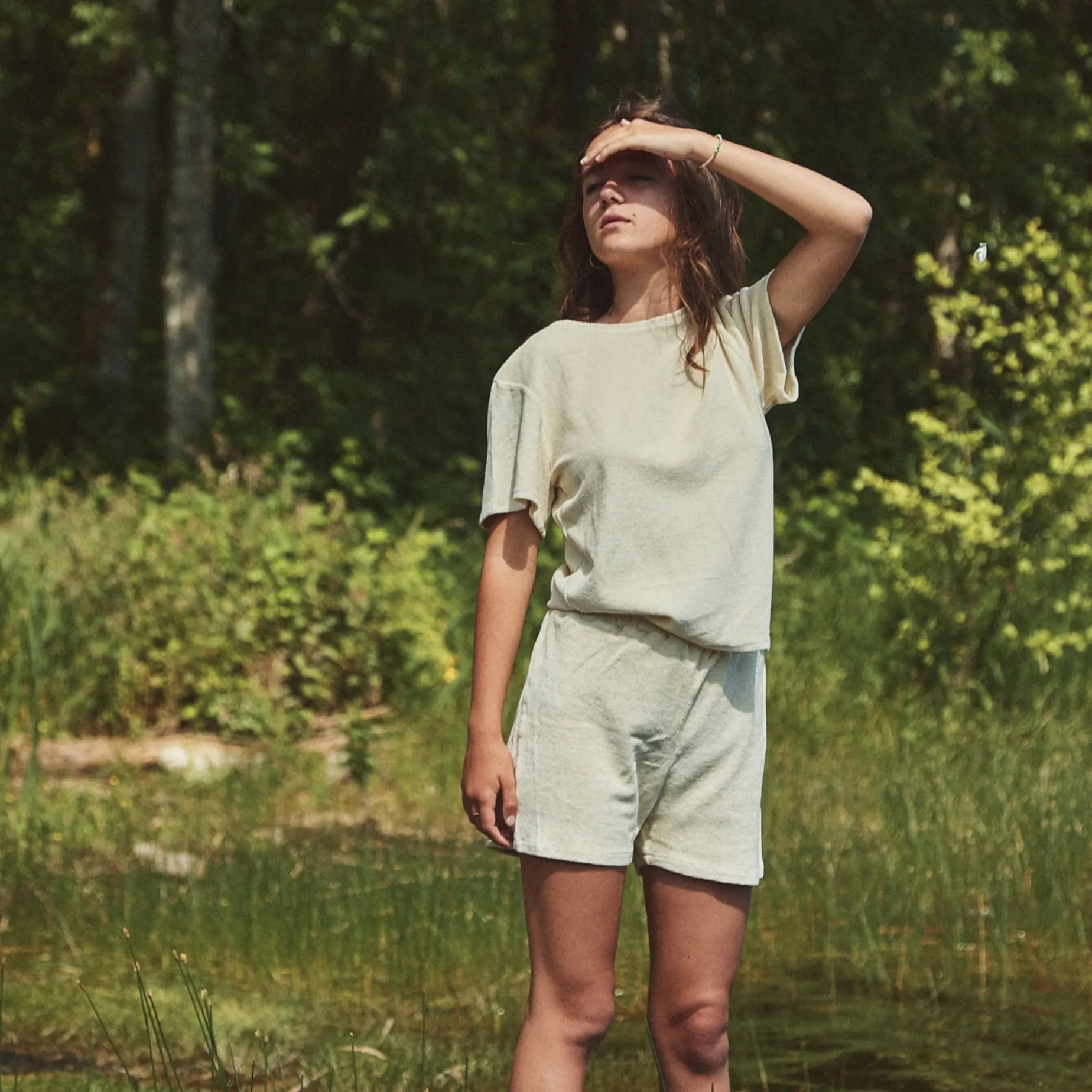Poudre Organic T-shirts & Débardeurs | T-SHIRT ORGEAT ÉPONGE Almond Milk AlmondMilk