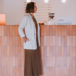 Poudre Organic Vestes | VESTE BLAZER VELOURS Almond Milk AlmondMilk