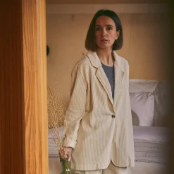 Poudre Organic Vestes | VESTE BLAZER VELOURS CÔTELÉ Almond Milk AlmondMilk