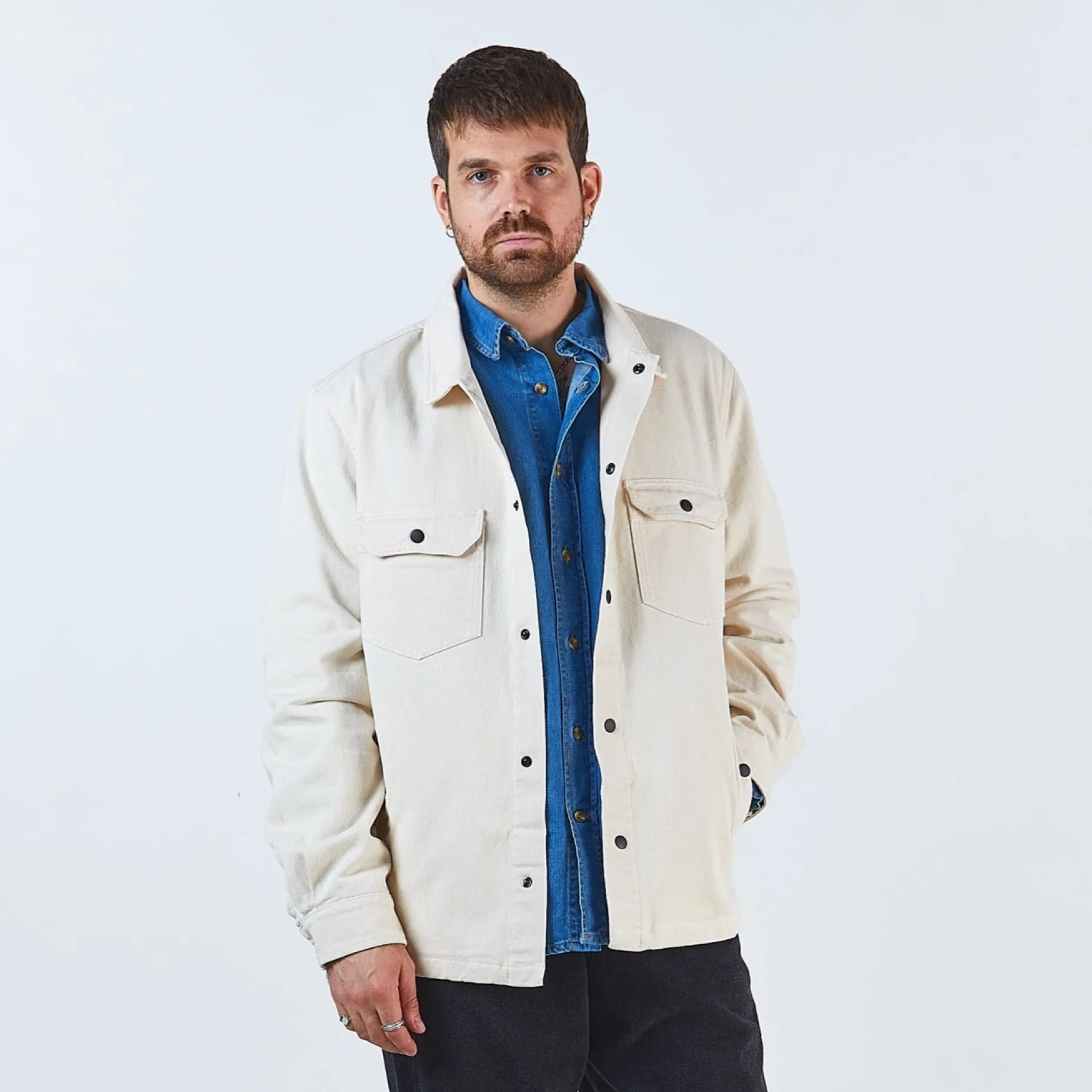Poudre Organic Vestes | VESTE CHICORÉE Denim Écru Denim-Ecru