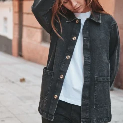 Poudre Organic Vestes | Vestes | VESTE JAQUETA Denim Noir Denim-Noir