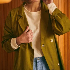 Poudre Organic Homewear | Vestes | VESTE MARGUERITE TOILE ÉPAISSE Fir Green FirGreen