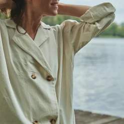Poudre Organic Homewear | Vestes | VESTE MARGUERITE TOILE ÉPAISSE Almond Milk AlmondMilk